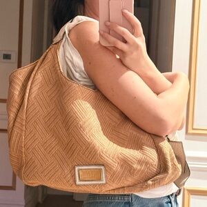 Valentino Garavani Woven Shoulder Bag in Tan